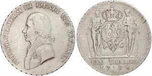 1 Thaler Kingdom of Prussia (1701-1918) Silver Frederick William III of Prussia (1770 -1840)