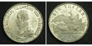 1 Thaler Kingdom of Prussia (1701-1918) Silver Frederick William III of Prussia (1770 -1840)