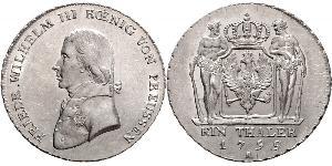 1 Thaler Kingdom of Prussia (1701-1918) Silver Frederick William III of Prussia (1770 -1840)