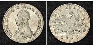 1 Thaler Kingdom of Prussia (1701-1918) Silver Frederick William III of Prussia (1770 -1840)