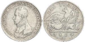 1 Thaler Kingdom of Prussia (1701-1918) Silver Frederick William III of Prussia (1770 -1840)