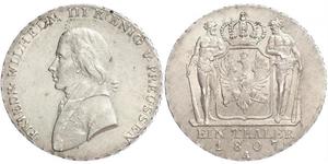 1 Thaler Kingdom of Prussia (1701-1918) Silver Frederick William III of Prussia (1770 -1840)