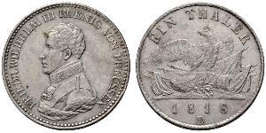 1 Thaler Kingdom of Prussia (1701-1918) Silver Frederick William III of Prussia (1770 -1840)