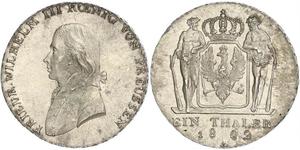 1 Thaler Kingdom of Prussia (1701-1918) Silver Frederick William III of Prussia (1770 -1840)