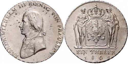 1 Thaler Kingdom of Prussia (1701-1918) Silver Frederick William III of Prussia (1770 -1840)