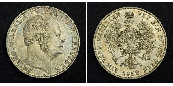 1 Thaler Kingdom of Prussia (1701-1918) Silver Frederick William IV of Prussia (1795 - 1861)