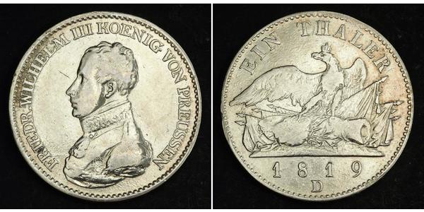 1 Thaler Kingdom of Prussia (1701-1918) Silver Frederick William III of Prussia (1770 -1840)