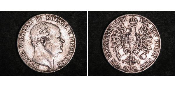 1 Thaler Kingdom of Prussia (1701-1918) Silver Frederick William IV of Prussia (1795 - 1861)