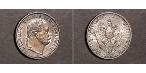 1 Thaler Kingdom of Prussia (1701-1918) Silver Wilhelm I, German Emperor (1797-1888)