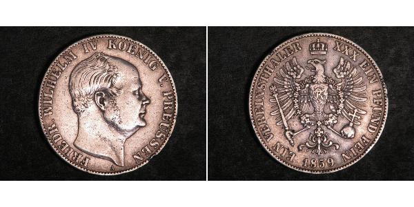 1 Thaler Kingdom of Prussia (1701-1918) Silver Frederick William IV of Prussia (1795 - 1861)