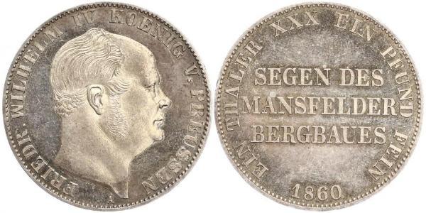 1 Thaler Kingdom of Prussia (1701-1918) Silver Frederick William IV of Prussia (1795 - 1861)