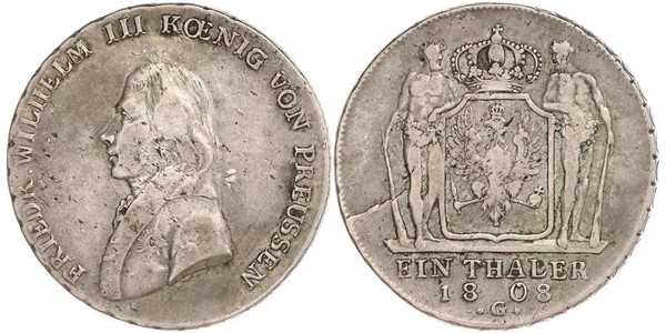 1 Thaler Kingdom of Prussia (1701-1918) Silver Frederick William III of Prussia (1770 -1840)