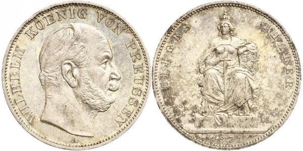 1 Thaler Kingdom of Prussia (1701-1918) Silver Wilhelm I, German Emperor (1797-1888)