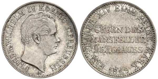 1 Thaler Kingdom of Prussia (1701-1918) Silver Frederick William IV of Prussia (1795 - 1861)