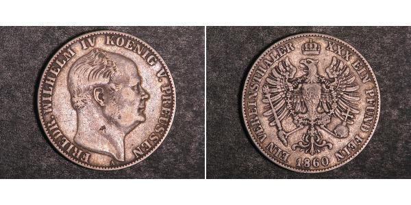 1 Thaler Kingdom of Prussia (1701-1918) Silver Frederick William IV of Prussia (1795 - 1861)