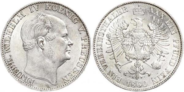 1 Thaler Kingdom of Prussia (1701-1918) Silver Frederick William IV of Prussia (1795 - 1861)