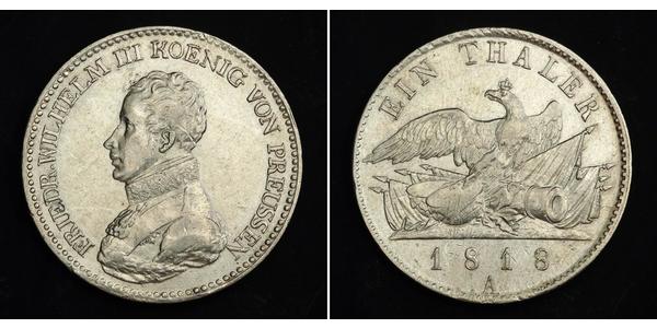 1 Thaler Kingdom of Prussia (1701-1918) Silver Frederick William III of Prussia (1770 -1840)