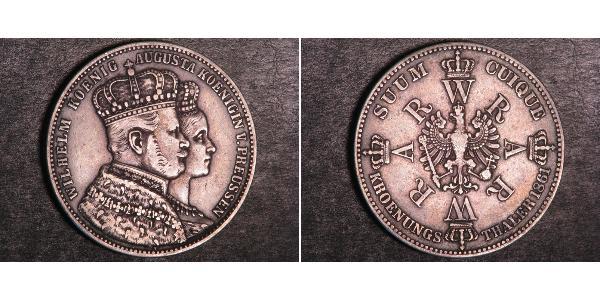 1 Thaler Kingdom of Prussia (1701-1918) Silver Wilhelm I, German Emperor (1797-1888)