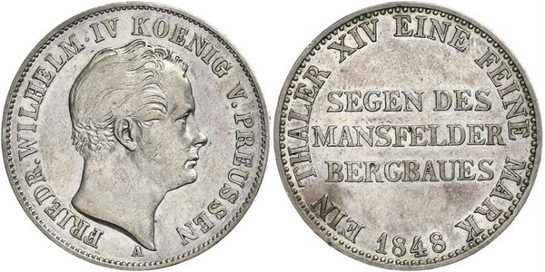 1 Thaler Kingdom of Prussia (1701-1918) Silver Frederick William IV of Prussia (1795 - 1861)