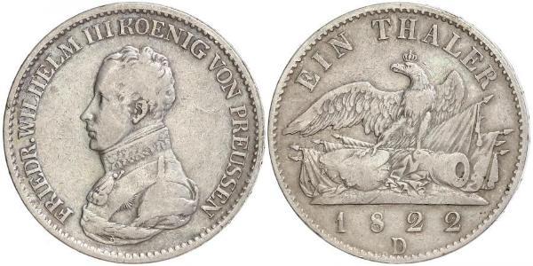 1 Thaler Kingdom of Prussia (1701-1918) Silver Frederick William III of Prussia (1770 -1840)