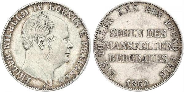 1 Thaler Kingdom of Prussia (1701-1918) Silver Frederick William IV of Prussia (1795 - 1861)