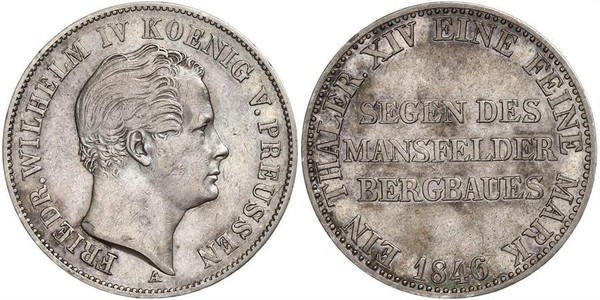 1 Thaler Kingdom of Prussia (1701-1918) Silver Frederick William IV of Prussia (1795 - 1861)