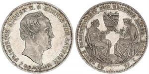 1 Thaler Kingdom of Saxony (1806 - 1918) Silver Frederick Augustus II of Saxony