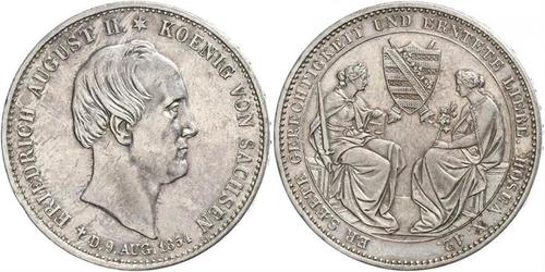 1 Thaler Kingdom of Saxony (1806 - 1918) Silver Frederick Augustus II of Saxony