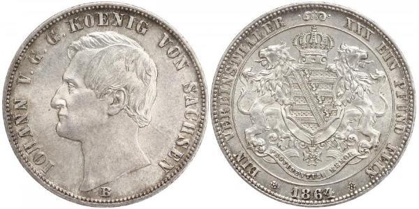 1 Thaler Kingdom of Saxony (1806 - 1918) Silver John of Saxony