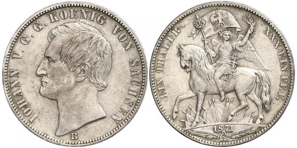 1 Thaler Kingdom of Saxony (1806 - 1918) Silver John of Saxony