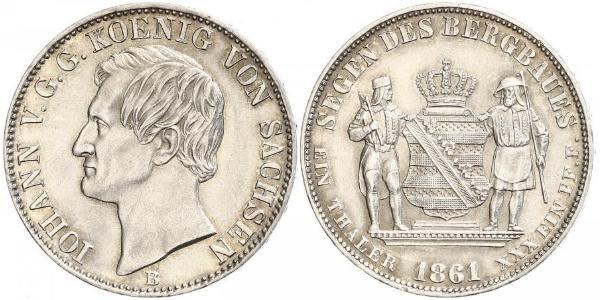 1 Thaler Kingdom of Saxony (1806 - 1918) Silver John of Saxony