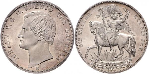 1 Thaler Kingdom of Saxony (1806 - 1918) Silver John of Saxony