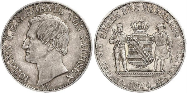 1 Thaler Kingdom of Saxony (1806 - 1918) Silver John of Saxony