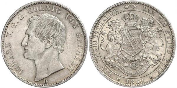 1 Thaler Kingdom of Saxony (1806 - 1918) Silver John of Saxony