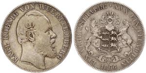 1 Thaler Kingdom of Württemberg (1806-1918) Silver Charles I of Württemberg