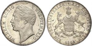 1 Thaler Kingdom of Württemberg (1806-1918) Silver William I of Württemberg