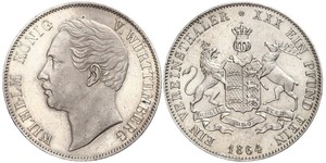 1 Thaler Kingdom of Württemberg (1806-1918) Silver William I of Württemberg