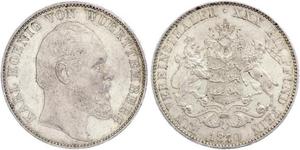 1 Thaler Kingdom of Württemberg (1806-1918) Silver Charles I of Württemberg