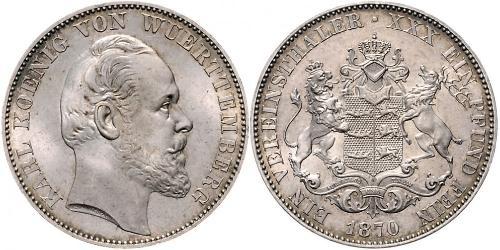 1 Thaler Kingdom of Württemberg (1806-1918) Silver Charles I of Württemberg