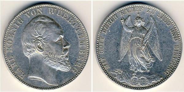 1 Thaler Kingdom of Württemberg (1806-1918) Silver Charles I of Württemberg