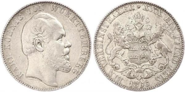 1 Thaler Kingdom of Württemberg (1806-1918) Silver Charles I of Württemberg