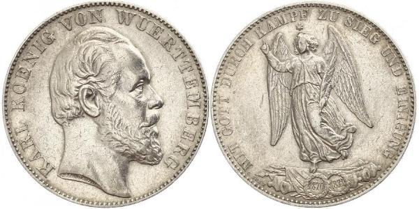 1 Thaler Kingdom of Württemberg (1806-1918) Silver Charles I of Württemberg