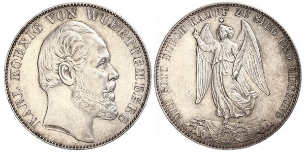 1 Thaler Kingdom of Württemberg (1806-1918) Silver Charles I of Württemberg