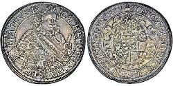 1 Thaler Principality of Ansbach (1398–1792) Silver Joachim Ernst, Margrave of Brandenburg-Ansbach (1583 – 1625)