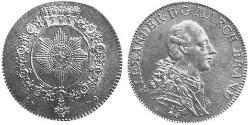 1 Thaler Principality of Ansbach (1398–1792) Silver Charles Alexander, Margrave of Brandenburg-Ansbach (1736 – 1806)