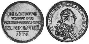 1 Thaler Principality of Ansbach (1398–1792) Silver Charles Alexander, Margrave of Brandenburg-Ansbach (1736 – 1806)