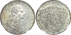 1 Thaler Principality of Ansbach (1398–1792) Silver Charles Alexander, Margrave of Brandenburg-Ansbach (1736 – 1806)