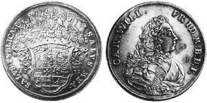 1 Thaler Principality of Ansbach (1398–1792) Silver Charles William Frederick, Margrave of Brandenburg-Ansbach (1712 – 1757)