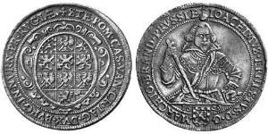 1 Thaler Principality of Ansbach (1398–1792) Silver Joachim Ernst, Margrave of Brandenburg-Ansbach (1583 – 1625)