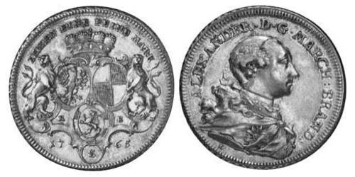 1 Thaler Principality of Ansbach (1398–1792) Silver Charles Alexander, Margrave of Brandenburg-Ansbach (1736 – 1806)